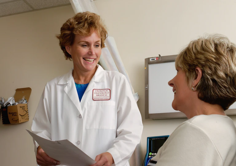 Healthcare provider with a patient in a medical practice