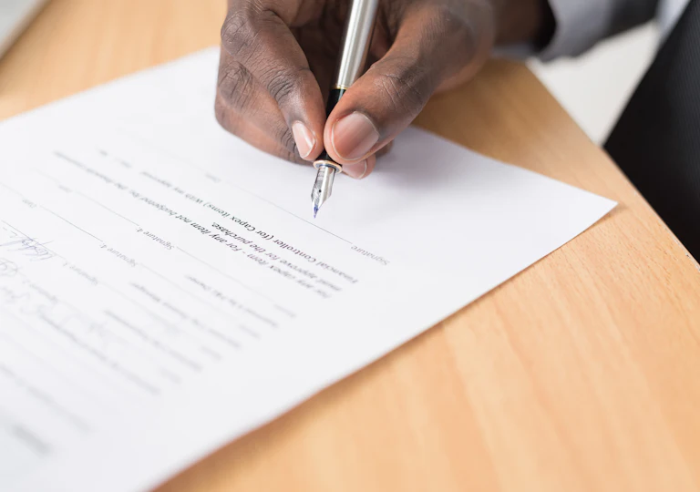 Signing a healthcare website compliance document
